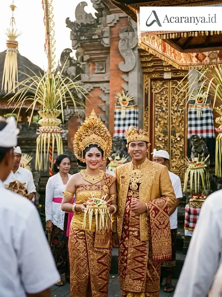 Pernikahan Adat Bali, Pengantin Menggunakan Undangan Pernikahan Digital dari Acaranya.id
