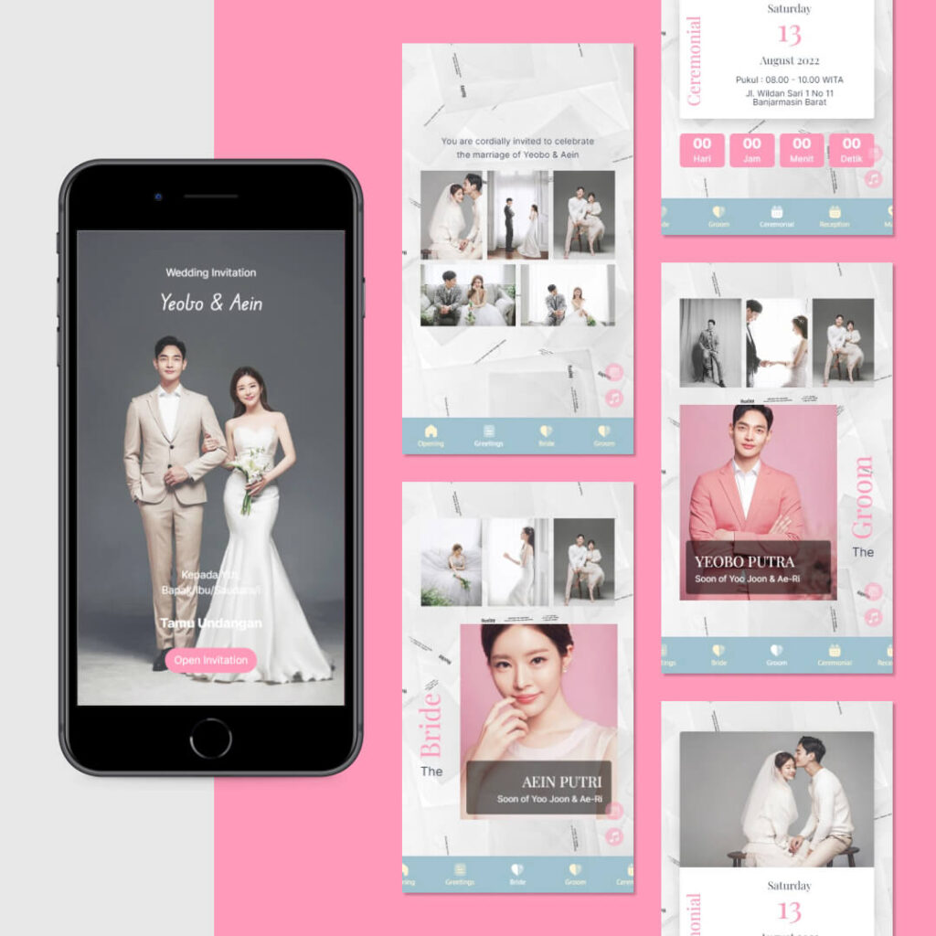 Undangan Pernikahan Digital Tema Korea