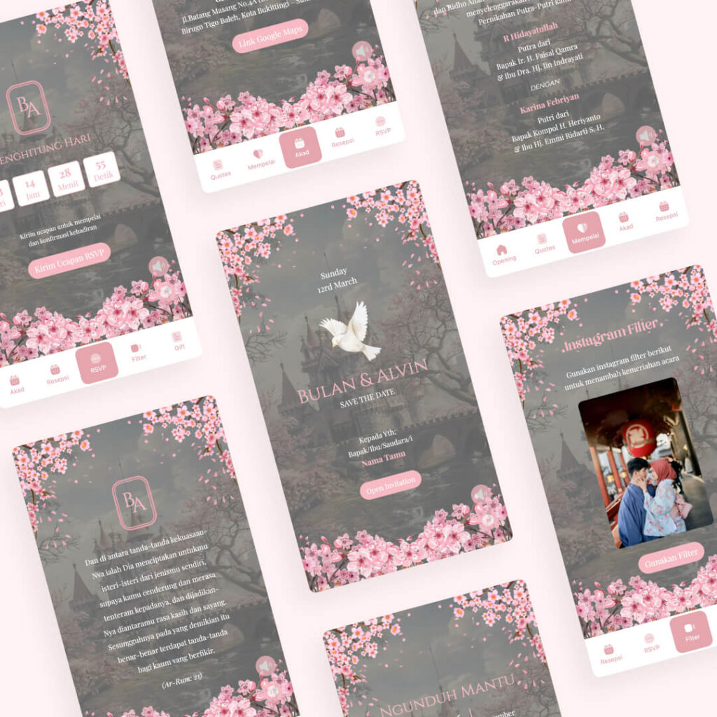 Undangan Pernikahan Digital Tema Sakura