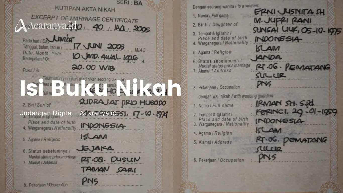 Ketahui Apa Saja Isi Buku Nikah Suami dan Istri, Apakah Berbeda?