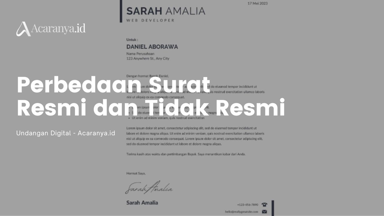 Perbedaan Surat Resmi dan Tidak Resmi, Ada Contohnya!