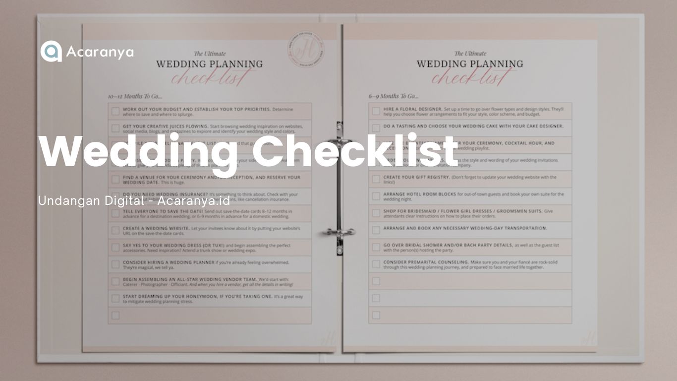Wedding Checklist Indonesia