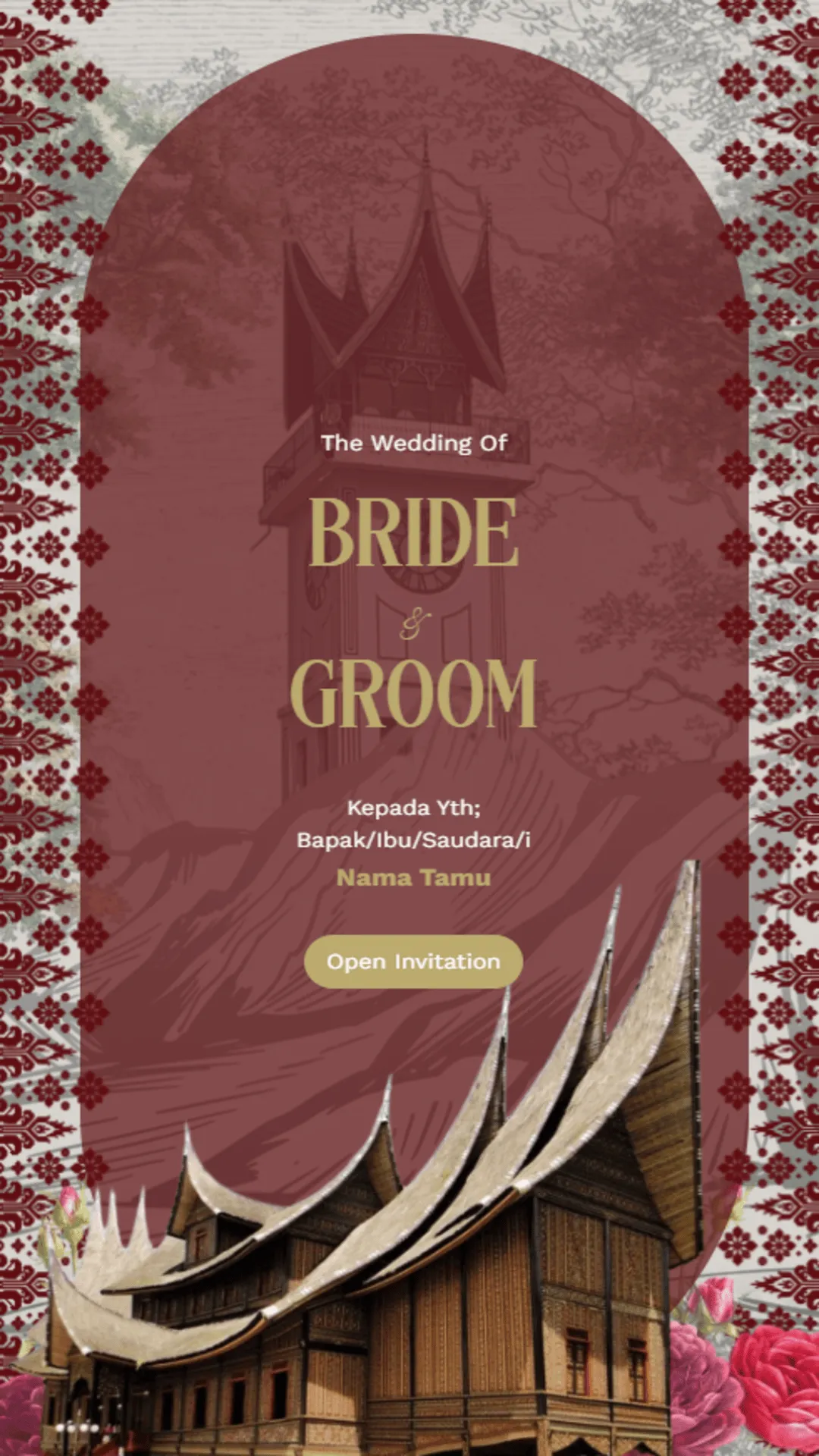 Desain Undangan Pernikahan Adat Minangkabau