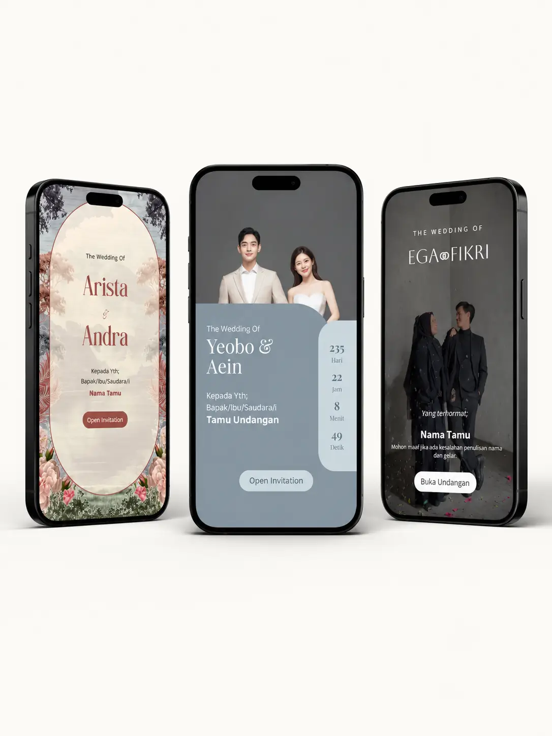Contoh tampilan undangan digital pernikahan