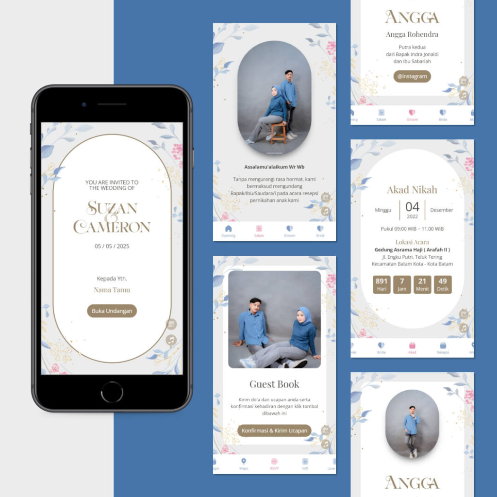 desain undangan pernikahan online digital website tema Elegant Wedding