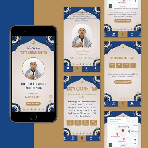 tema undangan khitanan digital islamic blue