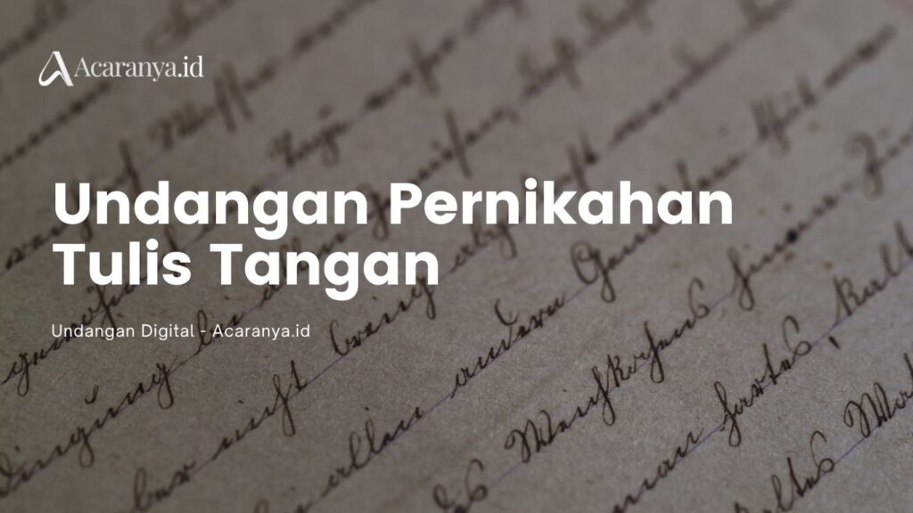 Contoh Isi Surat Undangan Pernikahan Tulis Tangan