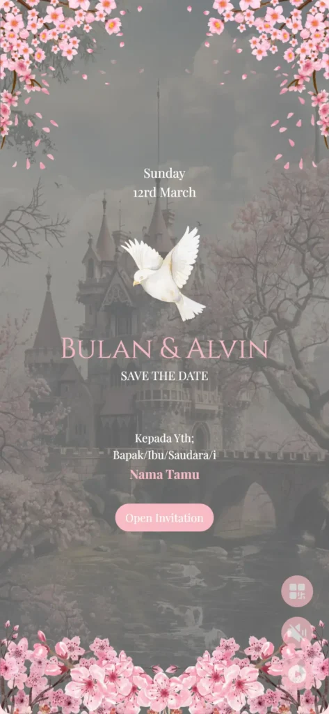 sakura Undangan Pernikahan Aesthetic Digital Website Online