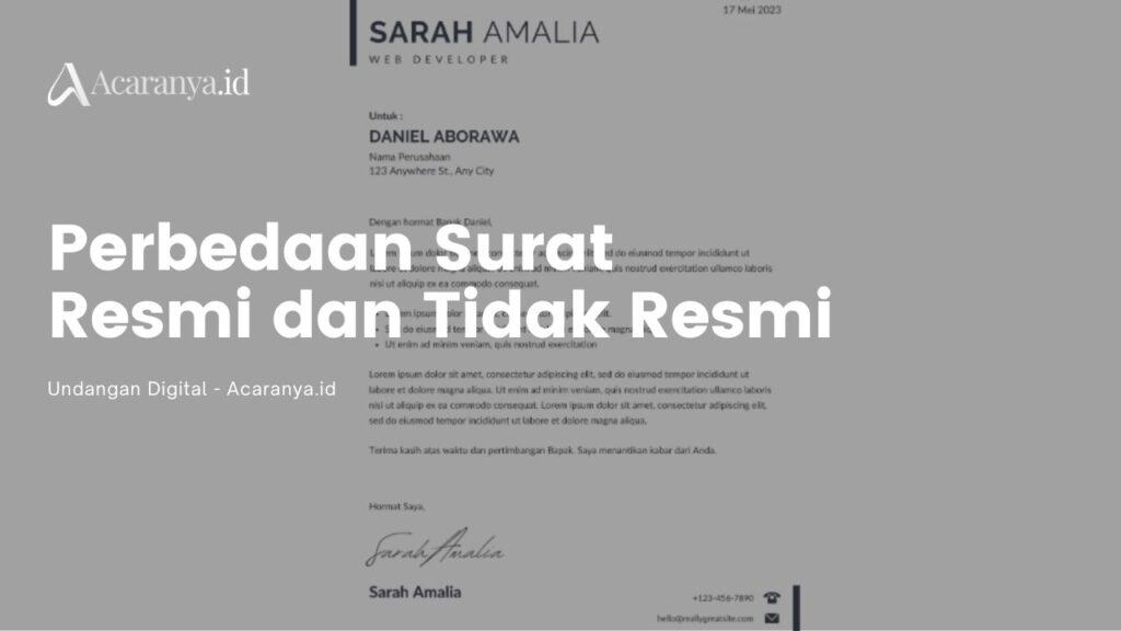 Perbedaan Surat Resmi dan Tidak Resmi