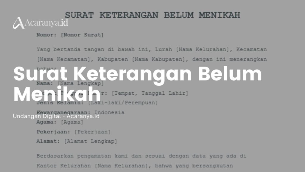 cara membuat surat keterangan belum menikah online