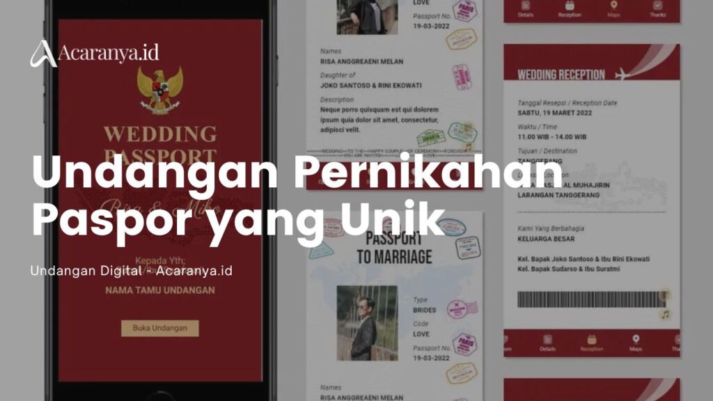 undangan paspor digital pernikahan unik