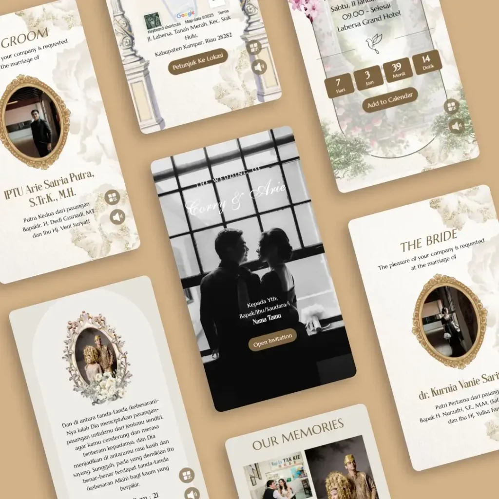 7 Tren Desain Undangan Pernikahan Digital 2025 9 vintage cream