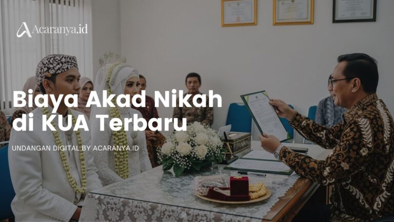 Biaya Akad Nikah di KUA Terbaru