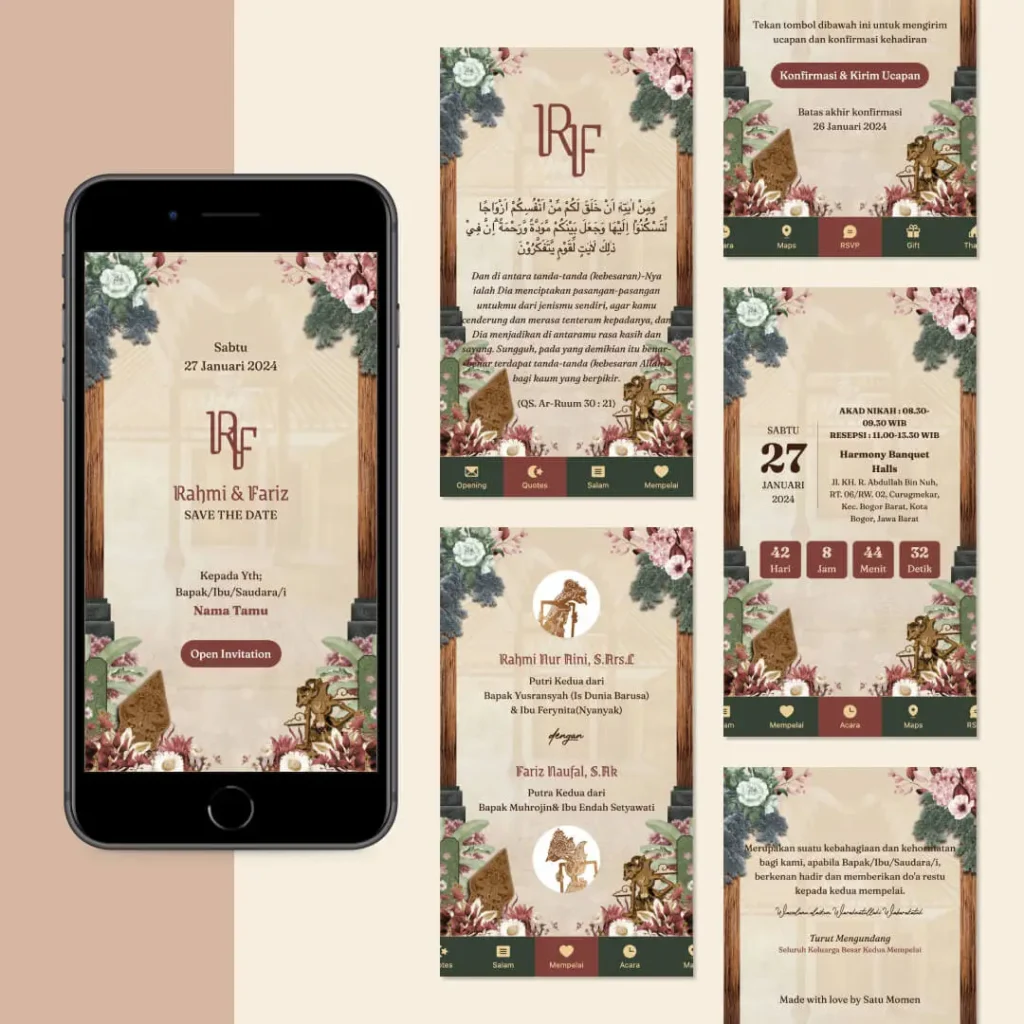 5 Contoh Undangan Ngunduh Mantu dan Cara Membuatnya 4 Javanese Wayang