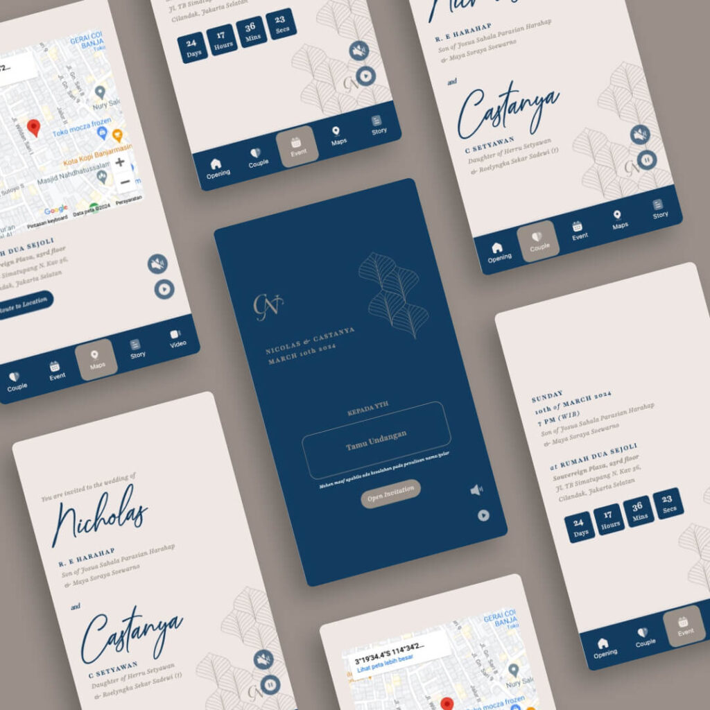 Desain undangan pernikahan online midnight blue Desain undangan pernikahan online midnight blue