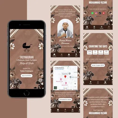 Jasa Undangan Khitan Digital Profesional 5 tema undangan tasyakuran khitan digital batik putra