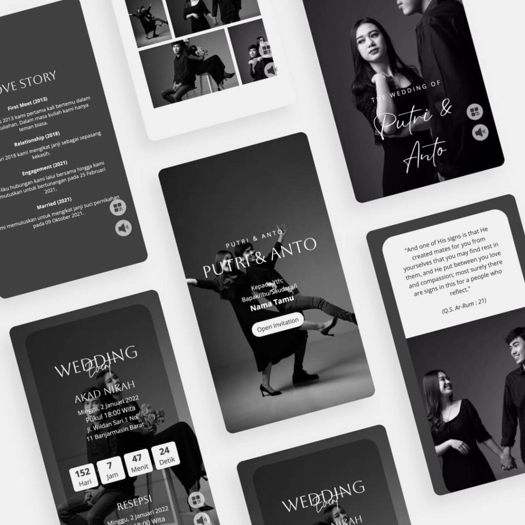 desain undangan pernikahan online minimalist black desain undangan pernikahan online minimalist black