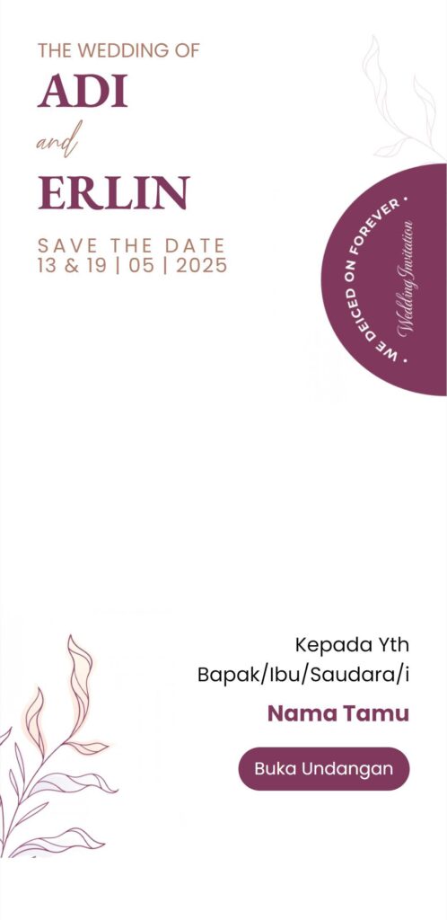 20 Contoh Tema Undangan Digital Tanpa Foto 8 Floral Purple