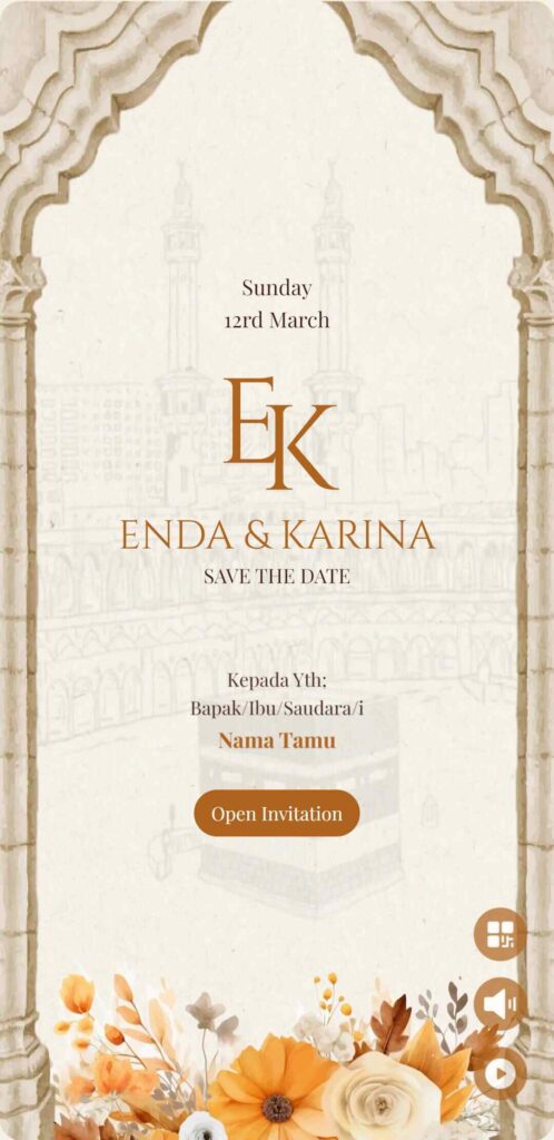 20 Contoh Tema Undangan Digital Tanpa Foto 10 Islamic Wedding