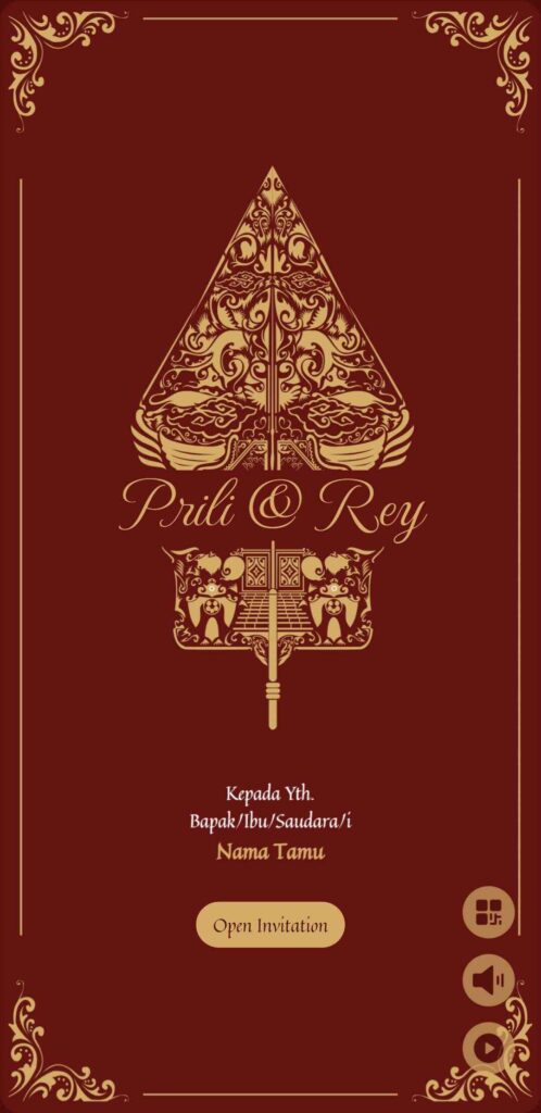 20 Contoh Tema Undangan Digital Tanpa Foto 4 Maroon Javanese