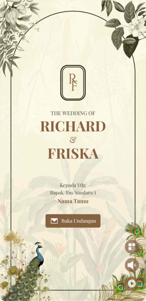 20 Contoh Tema Undangan Digital Tanpa Foto 22 Vintage Peacock