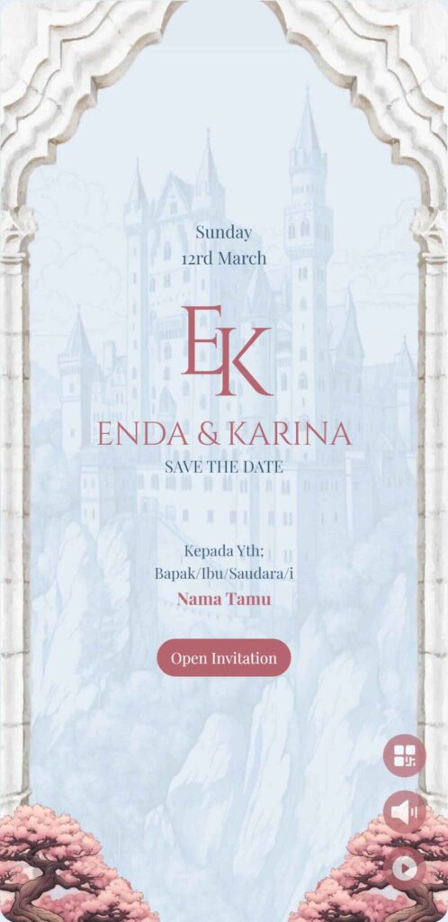 20 Contoh Tema Undangan Digital Tanpa Foto 19 White Kingdom