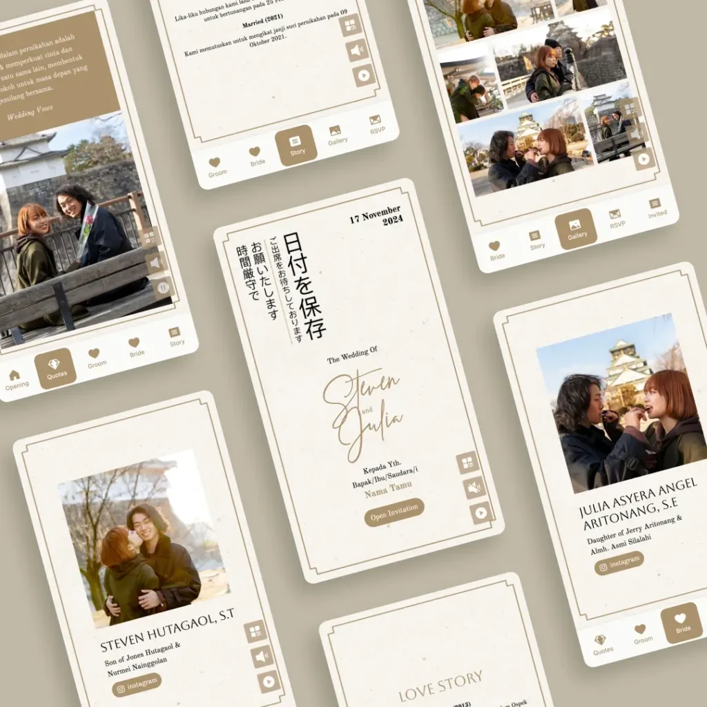 undangan pernikahan online desain cream japan undangan pernikahan online desain cream japan