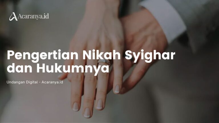 Pengertian Nikah Syighar dan Hukumnya