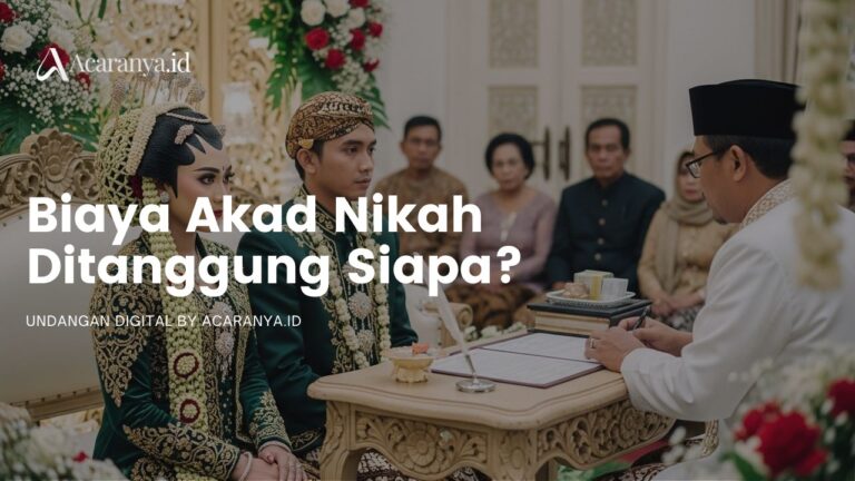biaya akad nikah ditanggung siapa